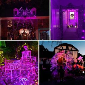 img 3 attached to Purple 144FT Solar Halloween Lights 2-Pack Each 72FT 200 LED Solar String Lights Outdoor (Ultra-Bright &Amp