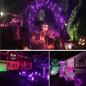 img 2 attached to Purple 144FT Solar Halloween Lights 2-Pack Each 72FT 200 LED Solar String Lights Outdoor (Ultra-Bright &Amp