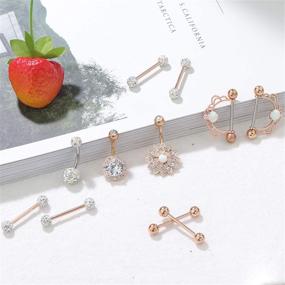 img 3 attached to ORAZIO Stainless Nipplerings Barbell Piercing Women's Jewelry in Body Jewelry