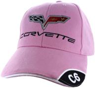 gregs automotive compatible corvette c6 hat cap in pink - bundle with driving style decal: express your love for corvettes with style logo