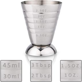 img 4 attached to 🥄 peinat Stainless Steel Measuring Cups - 3 Measurement Scales (2.5 oz, 75 ml, 5 Tbsp) - Ideal for Liquid Measurements - Perfect Gifts for Bartenders, Bakers, and Cookers