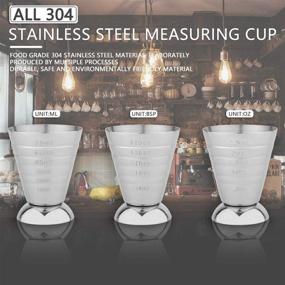 img 1 attached to 🥄 peinat Stainless Steel Measuring Cups - 3 Measurement Scales (2.5 oz, 75 ml, 5 Tbsp) - Ideal for Liquid Measurements - Perfect Gifts for Bartenders, Bakers, and Cookers