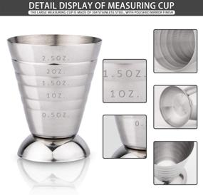 img 3 attached to 🥄 peinat Stainless Steel Measuring Cups - 3 Measurement Scales (2.5 oz, 75 ml, 5 Tbsp) - Ideal for Liquid Measurements - Perfect Gifts for Bartenders, Bakers, and Cookers