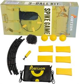 img 2 attached to 🏐 Portzon 3 Ball Kit - Complete Volleyball Spike Game Set: Net, Balls & Bag