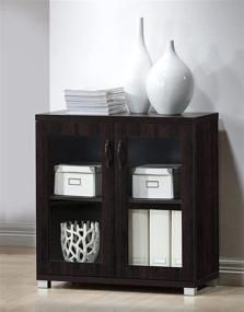 img 4 attached to 🏢 Baxton Studio Wholesale Interiors Dark Brown Zentra Sideboard Storage Cabinet with Glass Doors