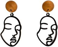 abstract double faced human dangle earrings logo