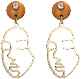 img 2 attached to Abstract Double Faced Human Dangle Earrings