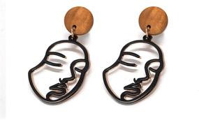 img 3 attached to Abstract Double Faced Human Dangle Earrings