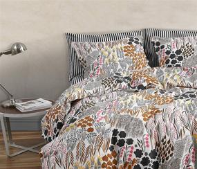img 1 attached to 🛏️ Multi-Colored Marimekko Pieni Letto Duvet Cover Set for Queen Bed Size