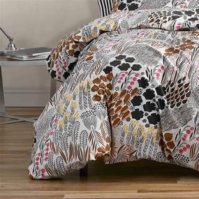 img 3 attached to 🛏️ Multi-Colored Marimekko Pieni Letto Duvet Cover Set for Queen Bed Size