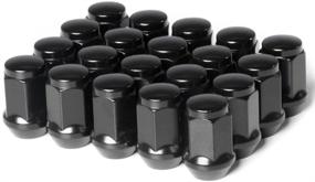 img 3 attached to 🔩 Set of 20 Black Closed End Bulge Acorn Lug Nuts Cone Seat Forged Steel, 1/2-20 Size