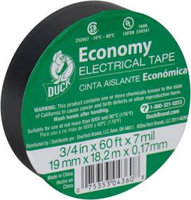 img 4 attached to Duck Brand 299006 Utility Vinyl Electrical Tape - High-Quality Single 🦆 Roll - 3/4 Inch x 60 Feet - Long Lasting Black Tape