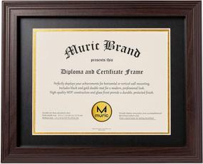 img 4 attached to Double Mat Diploma Frame - Graduation Degree & Certificate Display, 8.5x11 with Mat or 11x14 Without Mat, Real Glass, Black Walnut - Perfect Gift for Graduates, Awards, Licenses