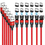 focyo 540 degree usb magnetic charging cable - buy magnetic phone charger cord [6 pack] - micro usb type c magnetic charger cable [3.3ft/3.3ft/6.6ft/6.6ft/10ft/10ft] logo