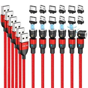 img 4 attached to FOCYO 540 Degree USB Magnetic Charging Cable - Buy Magnetic Phone Charger Cord [6 Pack] - Micro USB Type C Magnetic Charger Cable [3.3ft/3.3ft/6.6ft/6.6ft/10ft/10ft]