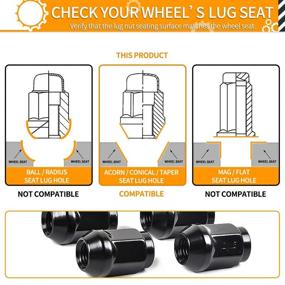 img 2 attached to 🔧 MIKKUPPA 24 шт. Гайки колесные M12x1.5 - Улучшенная замена для Toyota 4Runner (1984-2013), Tacoma (1995-2013), Tundra (2000-2006) - Черные закрытые гайки для легкосплавных колес