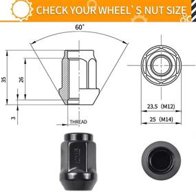 img 3 attached to 🔧 MIKKUPPA 24 шт. Гайки колесные M12x1.5 - Улучшенная замена для Toyota 4Runner (1984-2013), Tacoma (1995-2013), Tundra (2000-2006) - Черные закрытые гайки для легкосплавных колес