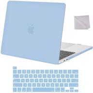 🔵 mosiso macbook pro 13 inch case 2016-2020: hard shell, keyboard cover, wipe cloth - airy blue logo