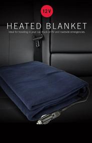img 3 attached to Stay Warm and Cozy on the Go: Schumacher Heated Blanket for Cars, Trucks, and RVs 12V