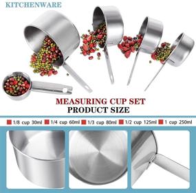 img 3 attached to 🥄 BOBIPRO 5-Piece Stainless Steel Measuring Cup Set with Coffee Scoop Clip: Ideal for Baking and Cooking