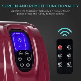 img 3 attached to 🦶 High Intensity Rollers Therapeutic Shiatsu Foot Massager for Foot, Ankle, and Nerve Pain Relief with Handle, Remote Control, LCD Screen, 3 Massage Modes - Burgundy