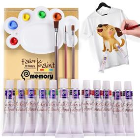 img 4 attached to Vibrant Fabric Paint Set for Clothes - 12 Colors, 3 Brushes, 1 Palette | 🎨 Non-Fading, Permanent Textile Paints for T-Shirts, Jackets, Socks, Shoes, Canvas | No Heat Required & Washable