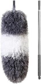 img 4 attached to 🧹 Extendable Microfiber Feather Duster by BOOMJOY | 100" Telescoping Cobweb Duster for Cleaning | Bendable Head, Scratch-Resistant Cover | Washable Duster for Ceiling, Fan, Furniture