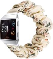charmingelf scrunchie bands: stylish fitbit ionic wristbands for women and girls - floral fabric replacements with cloth strap patterns - compatible with ionic smartwatch logo