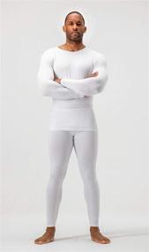 img 1 attached to 🔥 DEVOPS Men's Thermal Underwear Set with Cozy Fleece Lining - Long Johns for Enhanced Warmth