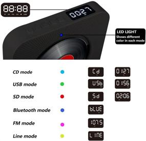 img 3 attached to KECAG Плеер для CD-дисков настенного крепления и стола со связью Bluetooth 4.2 с дисплеем, таймером сна, USB, TF, MP3, AUX in/out - белый, улучшенная версия 2021.