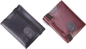 img 1 attached to 🔒 Premium Genuine Leather Trifold Organizer with Minimalist Blocking