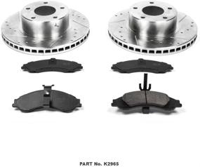 img 1 attached to 🔥 Улучшенная производительность: комплект передних тормозных колодок из углеродного волокна Power Stop K2965 Z23 и сверленых/прорезиненных тормозных дисков