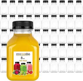 img 4 attached to 🧃 Stock Your Home Plastic Juice Bottles 8 Oz with Lids - 48 Count