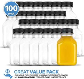 img 3 attached to 🧃 Stock Your Home Plastic Juice Bottles 8 Oz with Lids - 48 Count