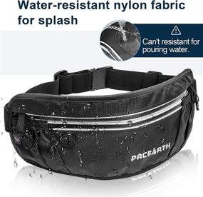 img 2 attached to 🎒 PACEARTH Water-Resistant RFID Blocking Fanny Pack with 7 Pockets and 2 Hooks - Large Slim Running Belt for Men and Women - Ideal for Outdoors, Workouts, Travel, Running, Cycling