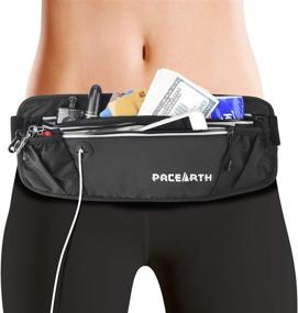 img 4 attached to 🎒 PACEARTH Water-Resistant RFID Blocking Fanny Pack with 7 Pockets and 2 Hooks - Large Slim Running Belt for Men and Women - Ideal for Outdoors, Workouts, Travel, Running, Cycling