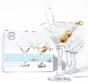 img 4 attached to Milano Collection 6 oz Glacier Glass Martini Glasses - Set of 4