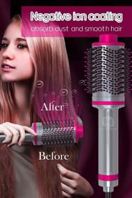 img 3 attached to 💇 2021 Upgrade: Hair Dryer Brush & Styler Volumizer with Negative Ion Coating - 3 Heat Settings Hot Air Brush for Effortless Hair Styling