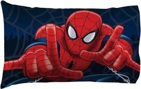 img 1 attached to 🕷️ Marvel Spiderman Saving The Day: Full Sheet Set - 4 Piece Collection in Blue