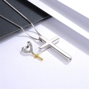 img 1 attached to 📿 925 Sterling Silver Cross Urn Necklace - Memorial Pendant Cremation Keepsake Jewelry for Ashes