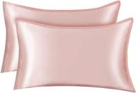 🌸 qzy memory satin pillowcase for hair and skin,2 pack - standard/queen size (20x30 inches) - envelope closure, pink logo