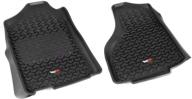 🚗 black front floor liner for 2012-2018 dodge/ram 1500 quad cab, regular cab 1500/2500/3500 - rugged ridge 82903.05 logo