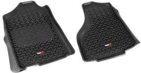 img 4 attached to 🚗 Black Front Floor Liner for 2012-2018 Dodge/Ram 1500 Quad Cab, Regular Cab 1500/2500/3500 - Rugged Ridge 82903.05