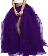 stunning women's high waist layered tulle maxi puffy skirt: perfect for weddings, parties, and club nights! logo