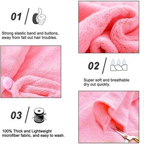 img 2 attached to Absorbent Shower Buttons Anti Frizz Off（Pink