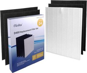 img 4 attached to 🔍 Flintar D480 H13 True HEPA Replacement Filter D4 - Compatible with Winix D480 Air Purifier - H13 Grade True HEPA + 4 Activated Carbon Filters - D4 Filter - Item No. 1712-0100-00