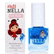 🌊 miss nella under the sea – safe blue glitter nail polish for kids, non-toxic &amp; odor free formula for children and toddlers, natural water based, easy peel off logo