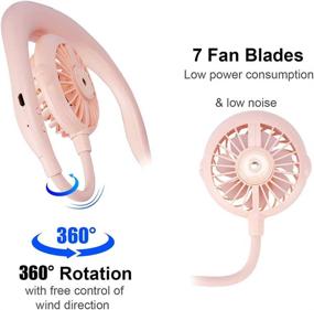 img 3 attached to 🌬️ Stay Cool and Refreshed Anywhere with the HONGJING Wearable Misting Neck Fan (2021 Upgraded Version) - Perfect for Outdoor Travel