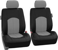 fh group pu008102 highest grade faux leather seat covers (gray) front set – universal fit for cars trucks &amp logo