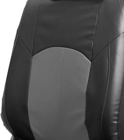 img 1 attached to FH Group PU008102 Highest Grade Faux Leather Seat Covers (Gray) Front Set – Universal Fit For Cars Trucks &Amp